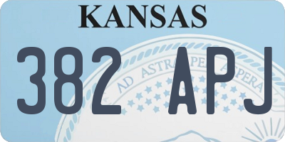 KS license plate 382APJ