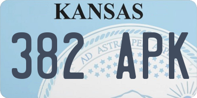 KS license plate 382APK
