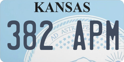KS license plate 382APM