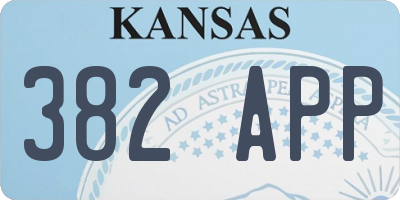 KS license plate 382APP