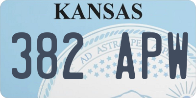 KS license plate 382APW