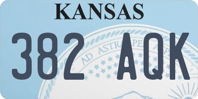 KS license plate 382AQK