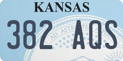 KS license plate 382AQS