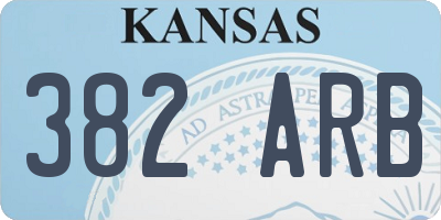 KS license plate 382ARB