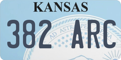 KS license plate 382ARC