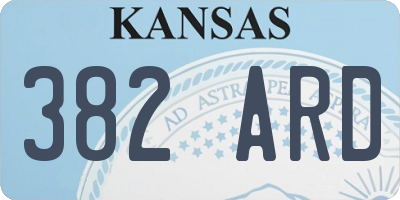 KS license plate 382ARD