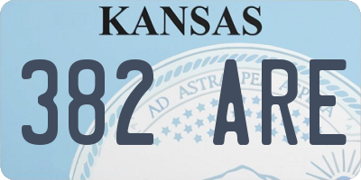 KS license plate 382ARE