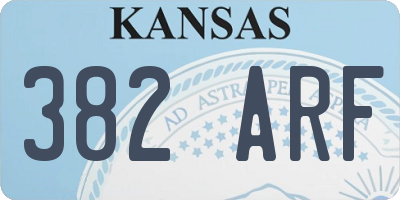KS license plate 382ARF