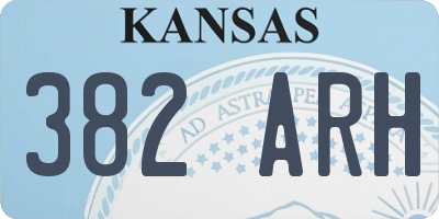 KS license plate 382ARH