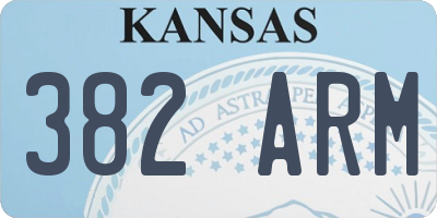 KS license plate 382ARM