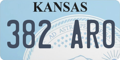 KS license plate 382ARO