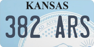 KS license plate 382ARS