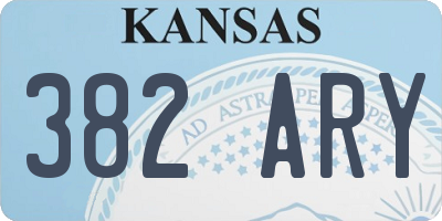 KS license plate 382ARY