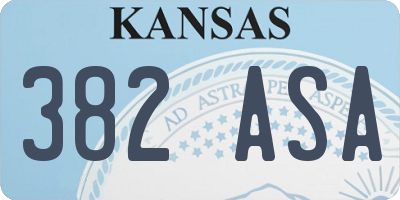 KS license plate 382ASA