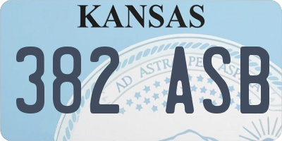 KS license plate 382ASB