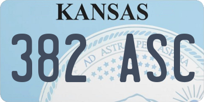 KS license plate 382ASC