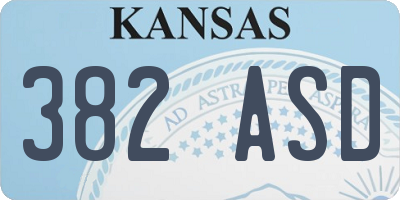 KS license plate 382ASD
