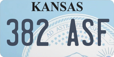 KS license plate 382ASF