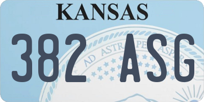 KS license plate 382ASG