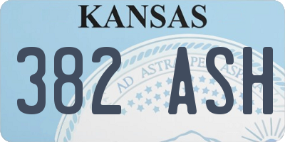 KS license plate 382ASH