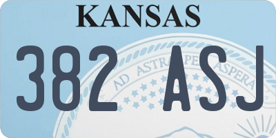 KS license plate 382ASJ
