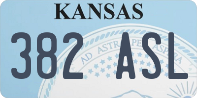 KS license plate 382ASL