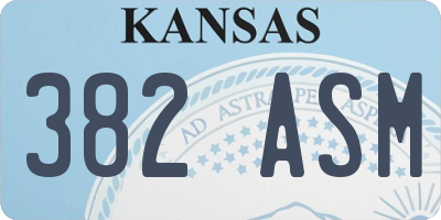 KS license plate 382ASM