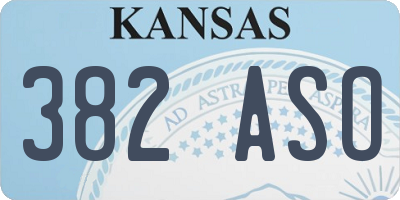KS license plate 382ASO