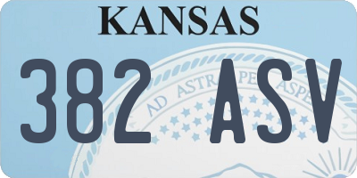 KS license plate 382ASV