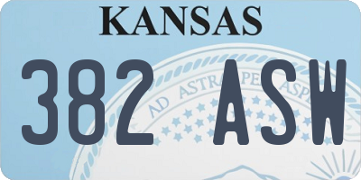 KS license plate 382ASW