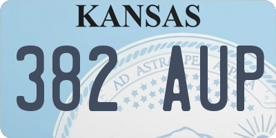KS license plate 382AUP