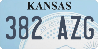 KS license plate 382AZG