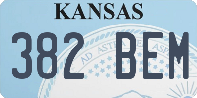 KS license plate 382BEM