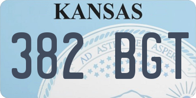 KS license plate 382BGT