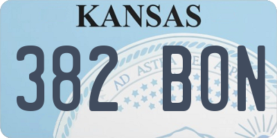 KS license plate 382BON