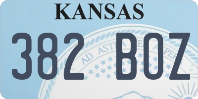 KS license plate 382BOZ