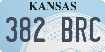 KS license plate 382BRC