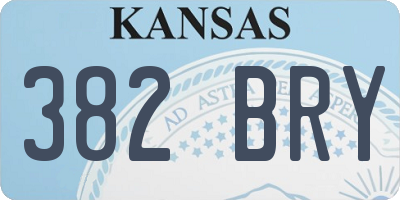 KS license plate 382BRY