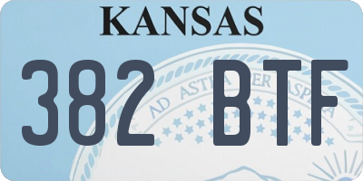 KS license plate 382BTF