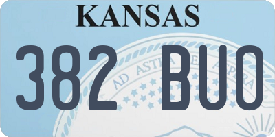 KS license plate 382BUO