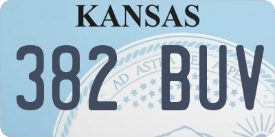 KS license plate 382BUV