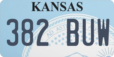 KS license plate 382BUW
