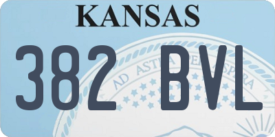 KS license plate 382BVL