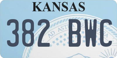 KS license plate 382BWC