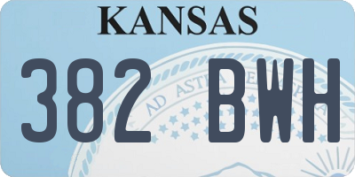 KS license plate 382BWH