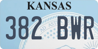 KS license plate 382BWR