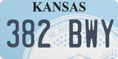 KS license plate 382BWY