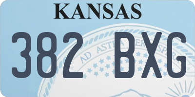 KS license plate 382BXG