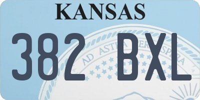 KS license plate 382BXL