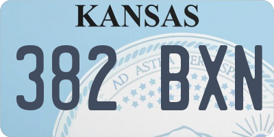 KS license plate 382BXN